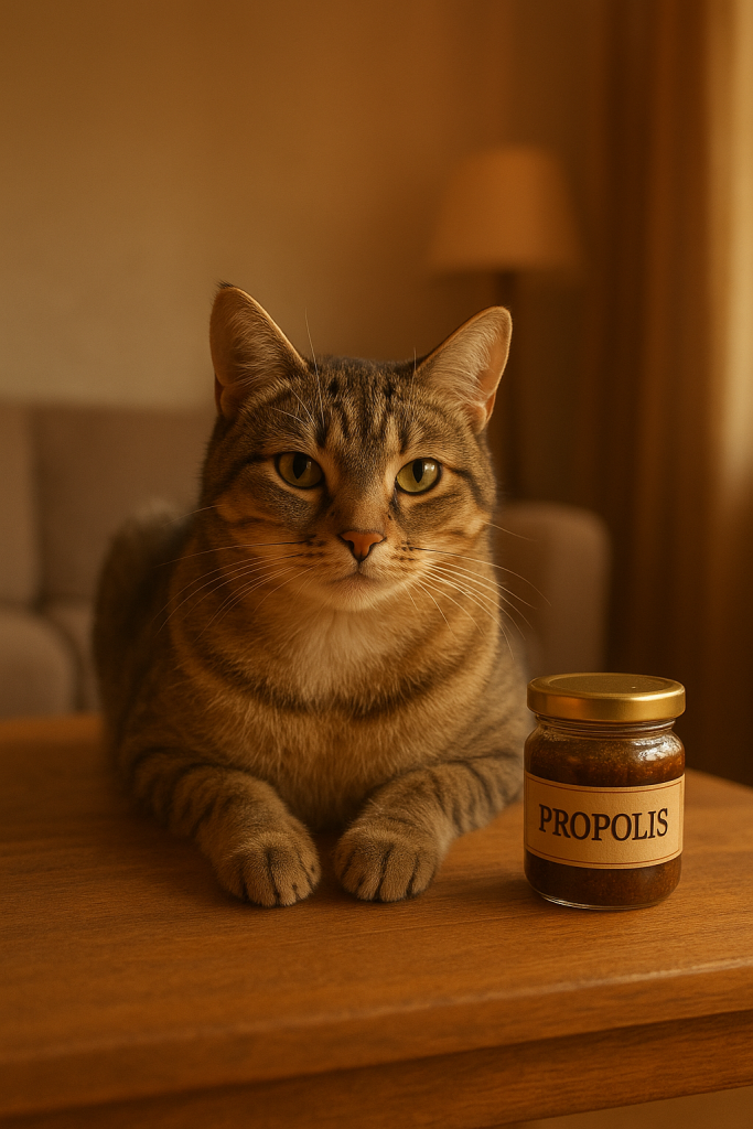 Image de couverture pour l’article "Propolis pour chat : tout savoir sur ses bienfaits et usages"